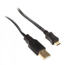InLine compatible Micro-USB 2.0 Flachkabel, USB-A an Micro-B, schwarz - 3m