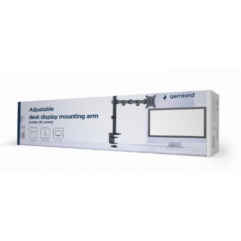 Gembird MA-D1-01 support d'écran plat pour bureau 81,3 cm (32") Noir