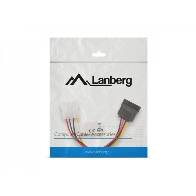 CABLE LANBERG ALIMENTACION MOLEX MACHO A SATA HEMBRA 15 CM