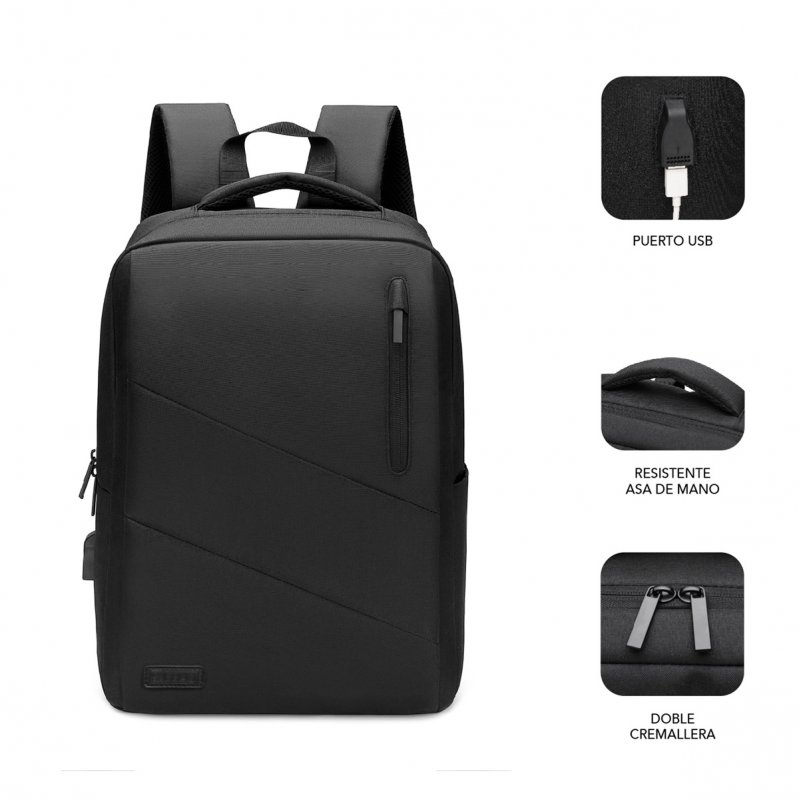 MOCHILA SUBBLIM MOCHILA PARA PORTATIL CITY BACKPACK 15,6" BLACK