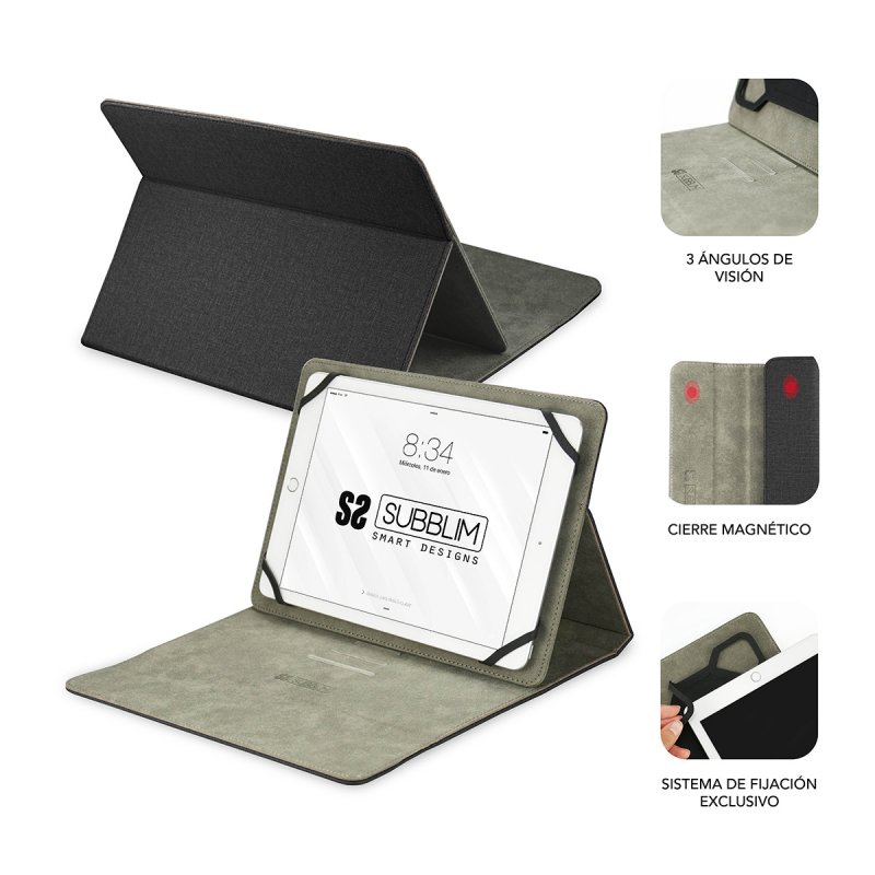 SUBBLIM SUB-CUT-1CT001 tablet case 25.6 cm (10.1") Folio Black