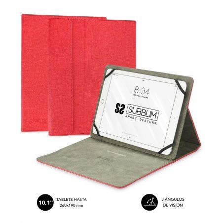 SUBBLIM SUB-CUT-1CT002 tablet case 25.6 cm (10.1") Folio Red