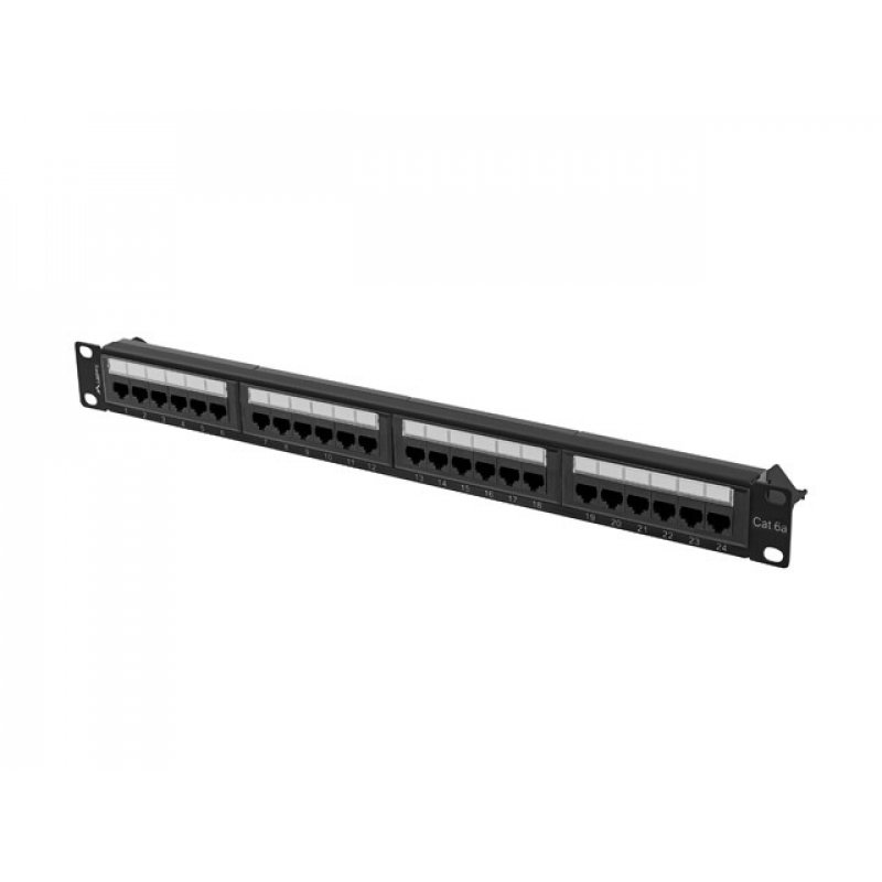 PATCH PANEL LANBERG 24 PUERTOS 1U 19? CAT.6A UTP NEGRO
