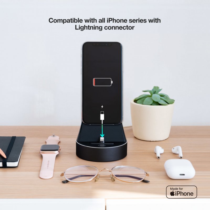 TooQ Charging Stand for Apple Watch and iPhone, Black