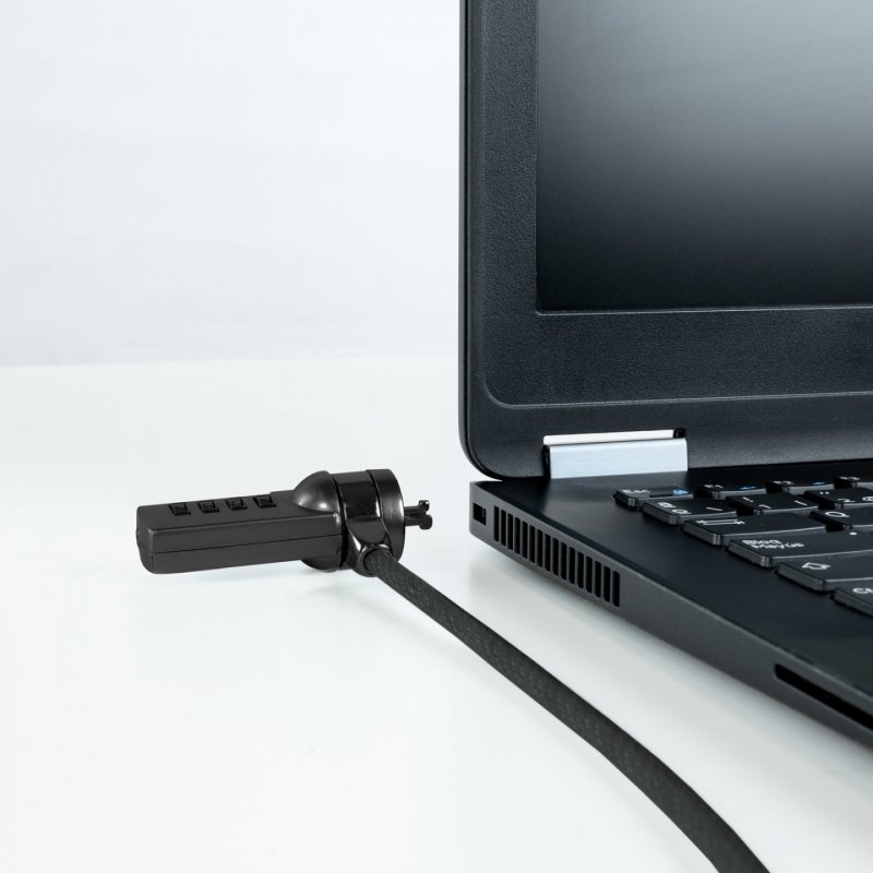 TooQ NANO Type Security Cable with Laptop Key 1.5 metres, Dark Grey
