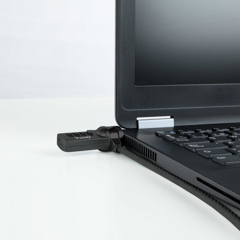 TooQ NANO Type Security Cable with Laptop Key 1.5 metres, Dark Grey