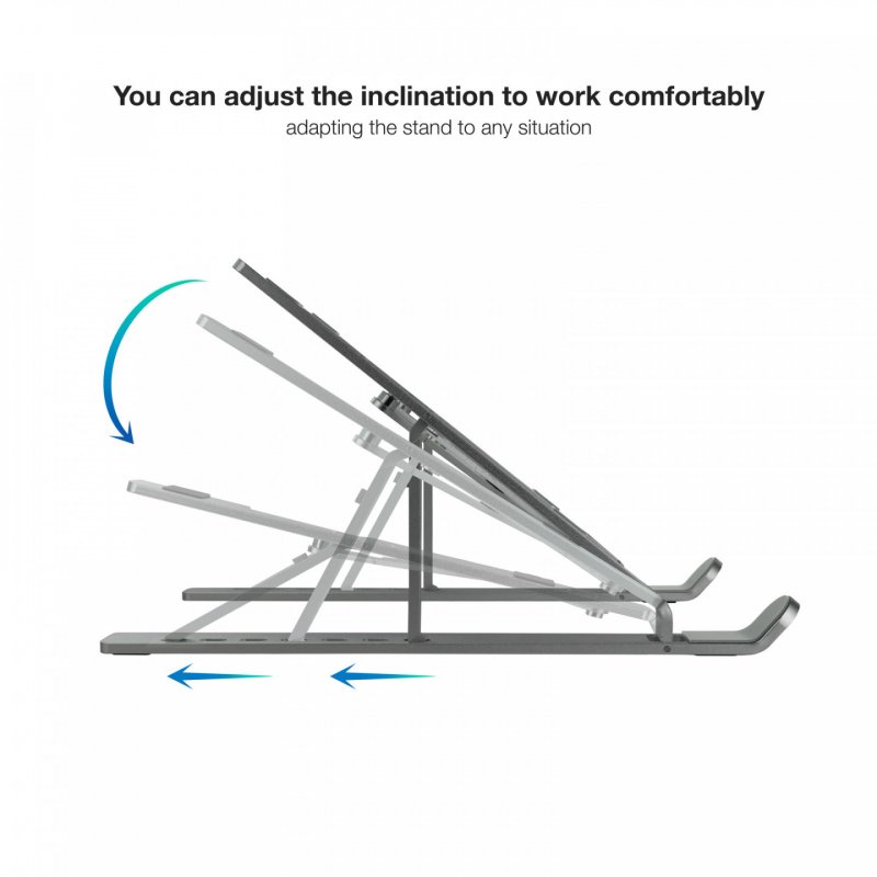 TooQ TQLRS0033-AL-G laptop stand Laptop & tablet stand Grey 38.1 cm (15")