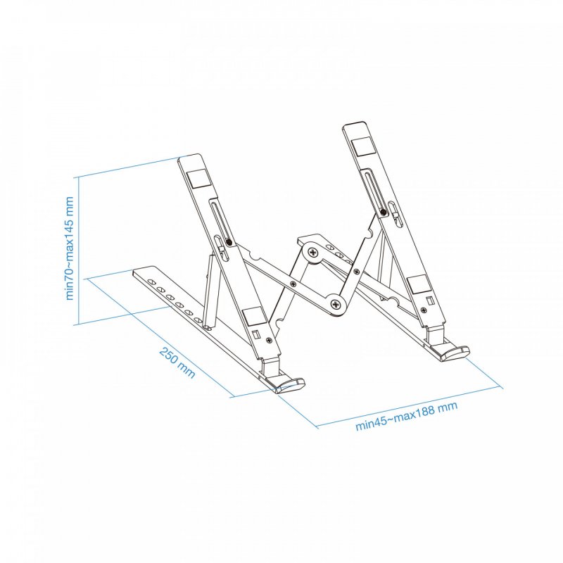 TooQ TQLRS0033-AL-G laptop stand Laptop & tablet stand Grey 38.1 cm (15")