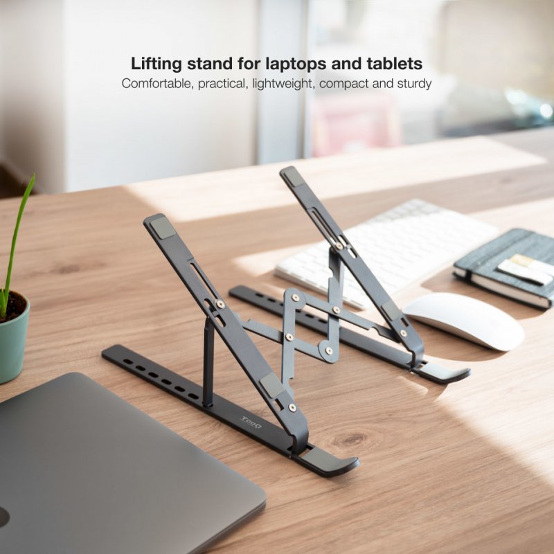 SOPORTE TOOQ ELEVADOR ALUMINIO PLEGABLE PORTATILES GRIS