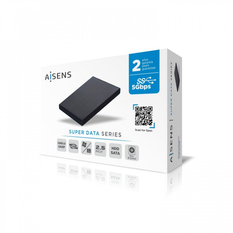 AISENS ASE-2530B storage drive enclosure HDD enclosure Black 2.5"