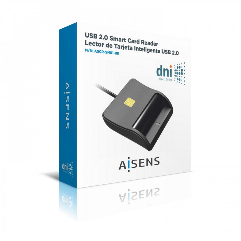 AISENS ASCR-SN01-BK lecteur de contrôle d'accès Lecteur de commande d'accès USB Noir