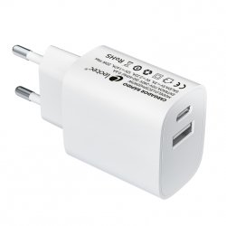 Leotec LECSPH20W2W chargeur d'appareils mobiles Smartphone, Tablette Blanc Secteur Charge rapide Intérieure