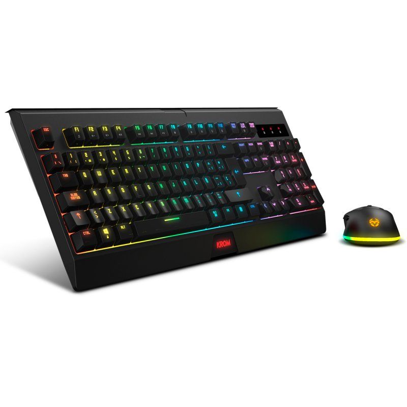 Krom KABALA clavier Souris incluse RF sans fil QWERTY Espagnole Noir