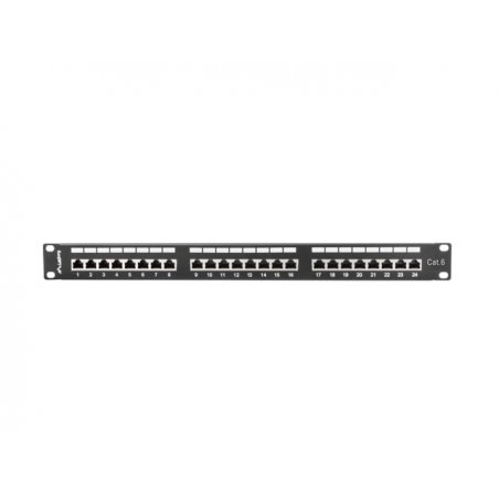 PATCH PANEL LANBERG 24 PUERTOS 1U 19" CAT.6 SFTP NEGRO