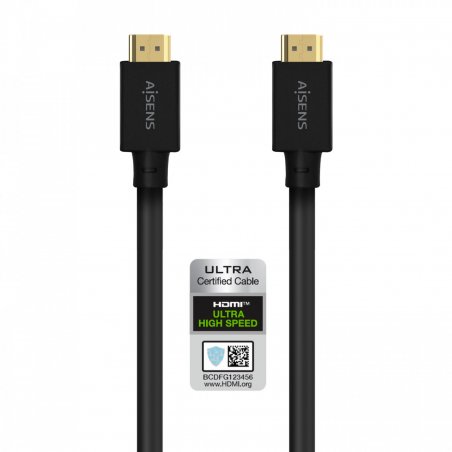 CABLE HDMI AISENS V2.1 ULTRA ALTA VELOCIDAD 8K60HZ M/M 5.0M NEGRO