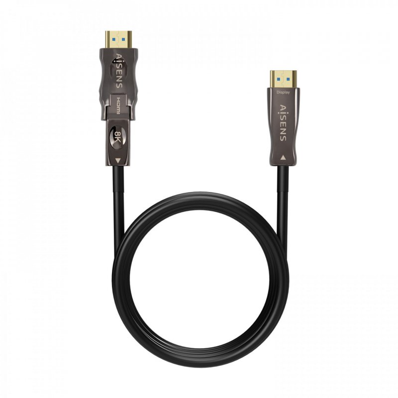 CABLE HDMI AISENS V2.1 OPTICO ACTIVO AOC DESMONTABLE 8K60HZ M/M 15M NEGRO