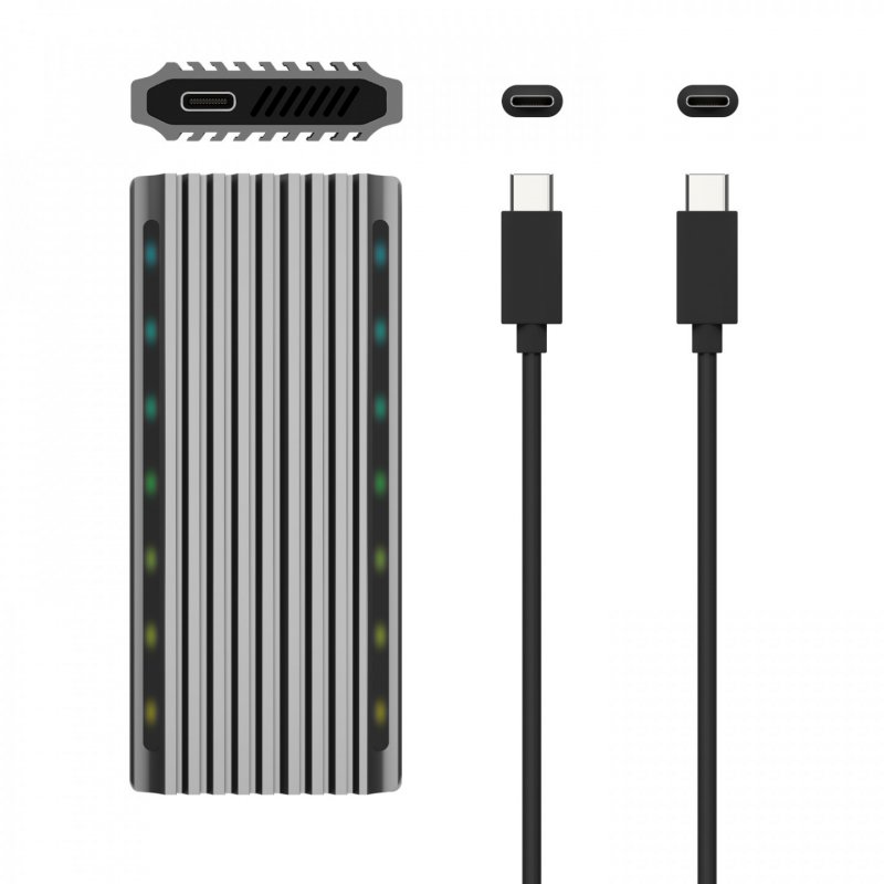 CAJA EXTERNA AISENS M.2 RGB GAMING SATA NVME A USB3.1 GEN2 GRIS