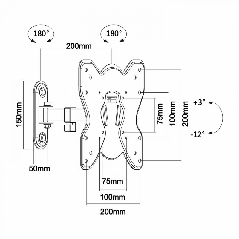 AISENS WT42TSE-007 support pour téléviseur 106,7 cm (42") Noir