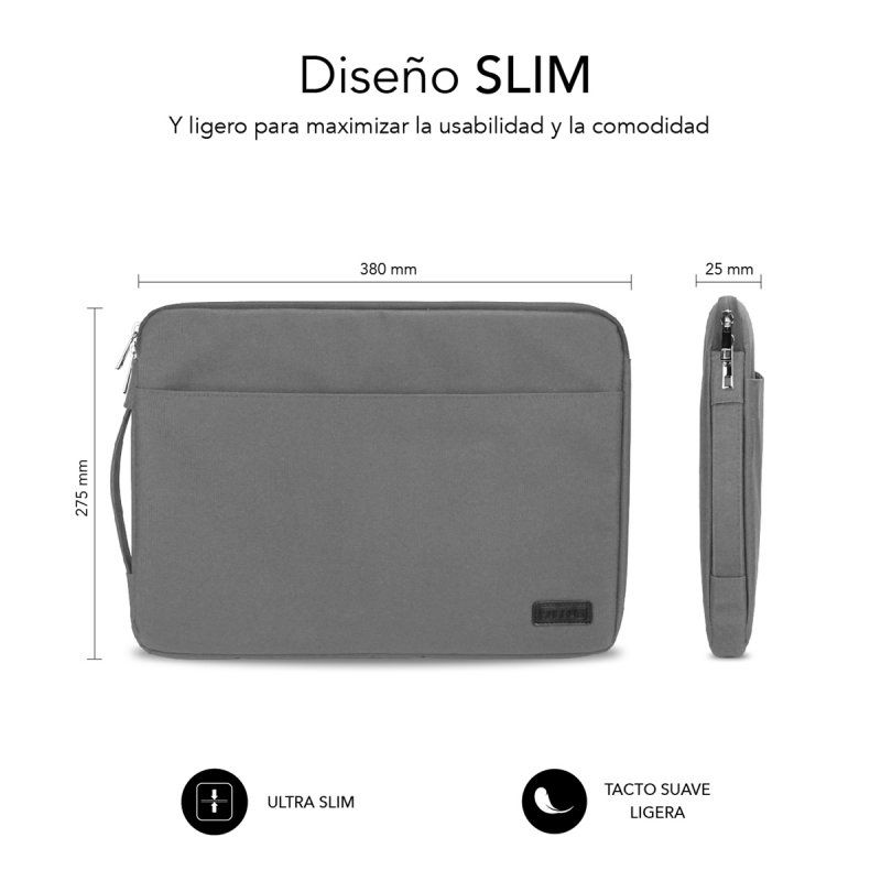 SUBBLIM SUB-LS-0PS0002 laptop case 35.6 cm (14") Sleeve case Grey