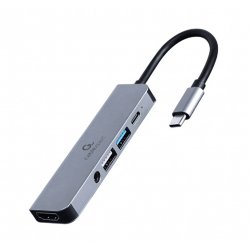 Gembird A-CM-COMBO5-02 laptop dock/port replicator Wired USB 3.2 Gen 1 (3.1 Gen 1) Type-C Silver