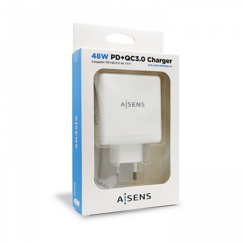 AISENS ASCH-2PD30QC-W mobile device charger GPS, Gaming controls, MP3, MP4, Mobile phone, Laptop, Smartphone, Tablet