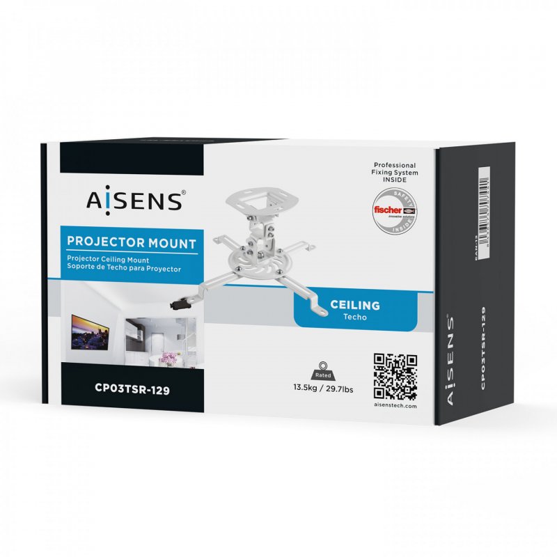 AISENS CP03TSR-129 support pour projecteurs Plafond Blanc