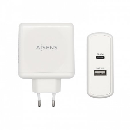 AISENS ASCH-2PD45A-W chargeur d'appareils mobiles GPS, Manettes de jeu, MP3, MP4, Téléphone portable, Ordinateur