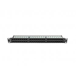 PATCH PANEL LANBERG 48 PUERTOS 1U 19? CAT.6 NEGRO