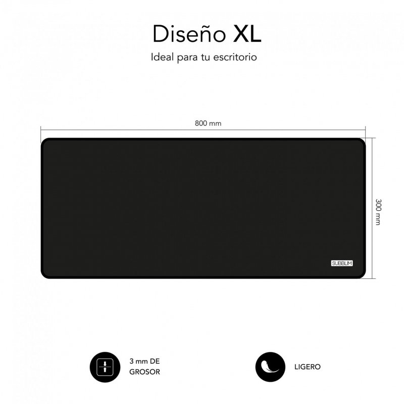 PACK SUBBLIM HARMONY MOUSEPAD XL WIRELESS MOUSE BLACK
