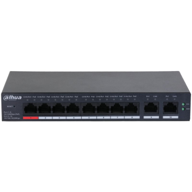 Dahua Technology DH-CS4010-8ET-110 commutateur réseau Géré L2 Fast Ethernet (10/100) Connexion Ethernet, supportant