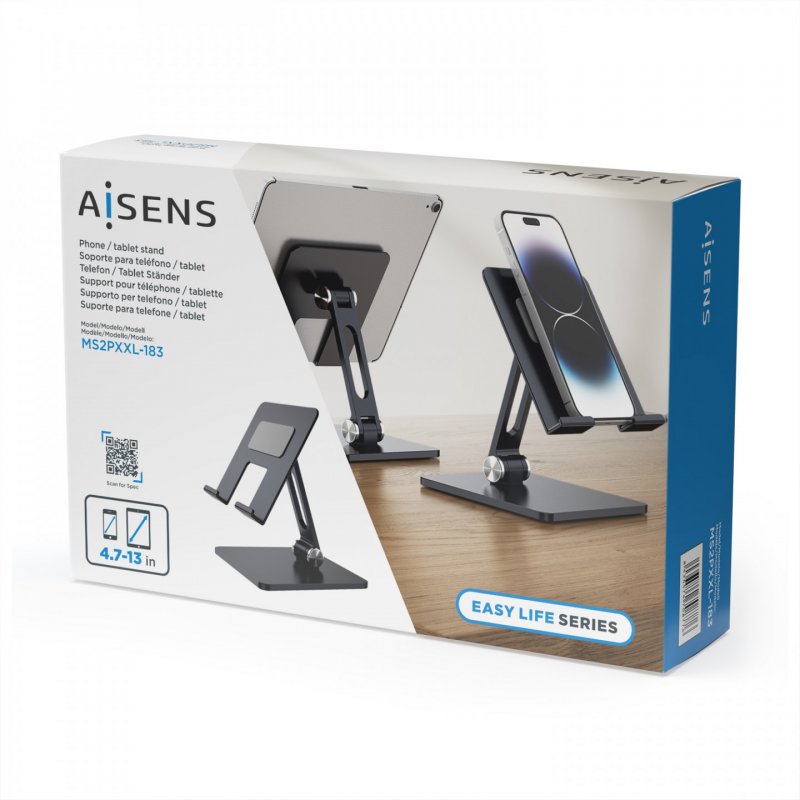 AISENS MS2PXXL-183 support Support passif Mobile/smartphone, Tablette / UMPC Noir