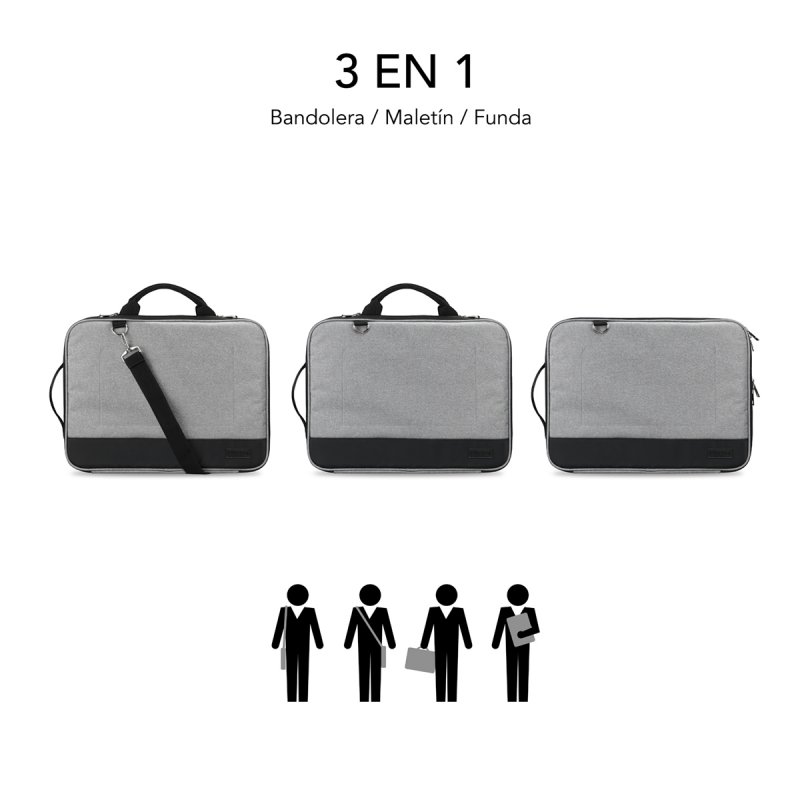 FUNDA PORTATIL SUBBLIM ADVANCE LAPTOP SLEEVE 13,3-14" GREY
