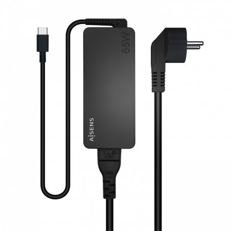 AISENS Charger 65W PD3.0 1XUSB-C 1.8M, Black