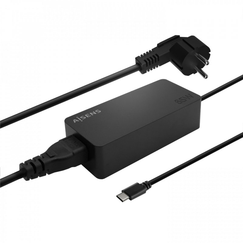 CARGADOR AISENS 65W PD3.0 1XUSB-C 1.8M NEGRO