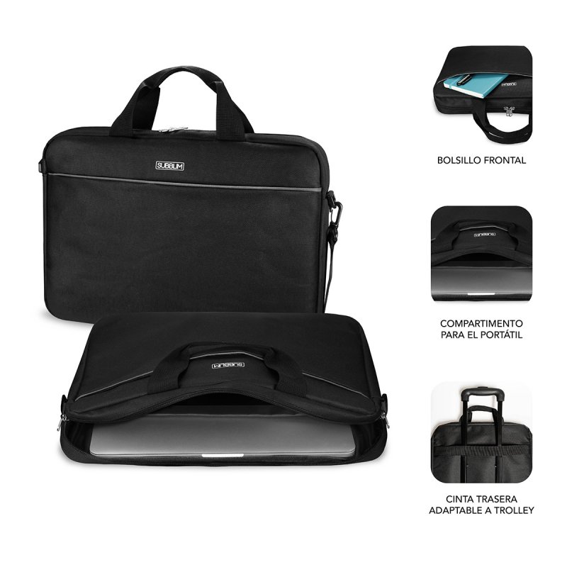 SUBBLIM SUB-LB-2SP0001 laptop case 39.6 cm (15.6") Toploader bag Black