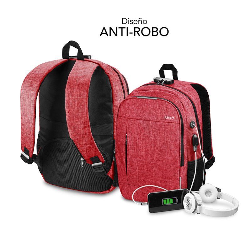 SUBBLIM SUB-BP-1UL0002 backpack Red Oxford