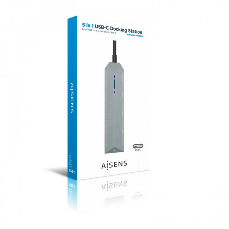 AISENS ASUC-5P003-GR station d'accueil Avec fil USB 3.2 Gen 1 (3.1 Gen 1) Type-C Gris