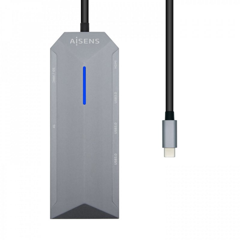 AISENS ASUC-8P004-GR station d'accueil Avec fil USB 3.2 Gen 1 (3.1 Gen 1) Type-C Gris