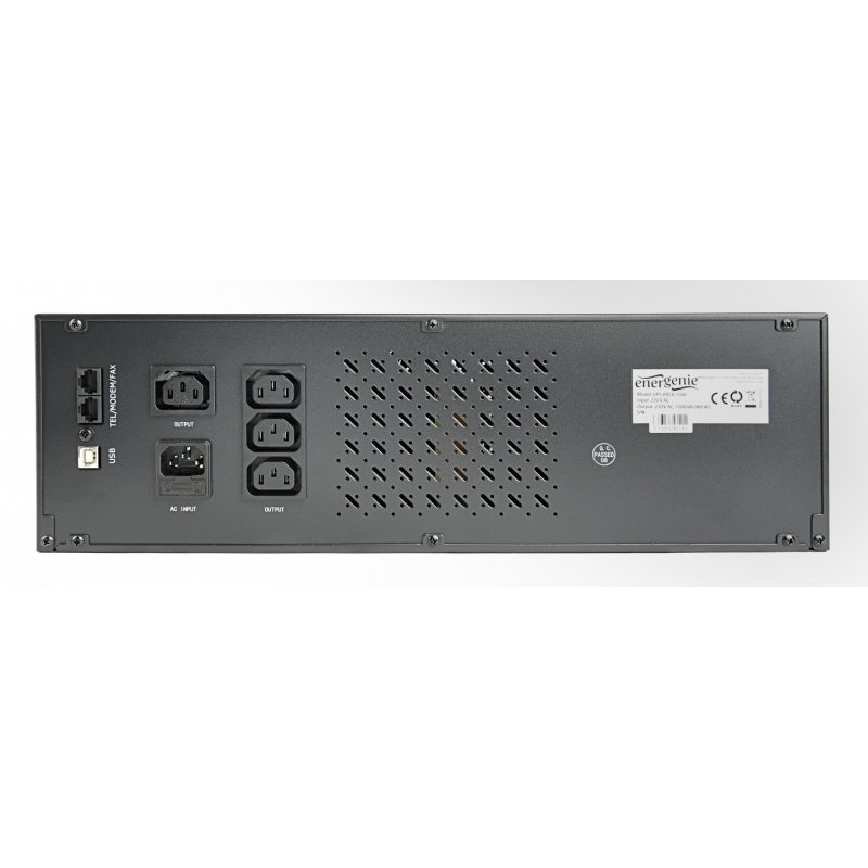 Gembird - Ups rack 19'' 3.4u 1500va, 4xiec 230v out, iec14 in,rj11, usb, lcd alimentation d'énergie non interruptible