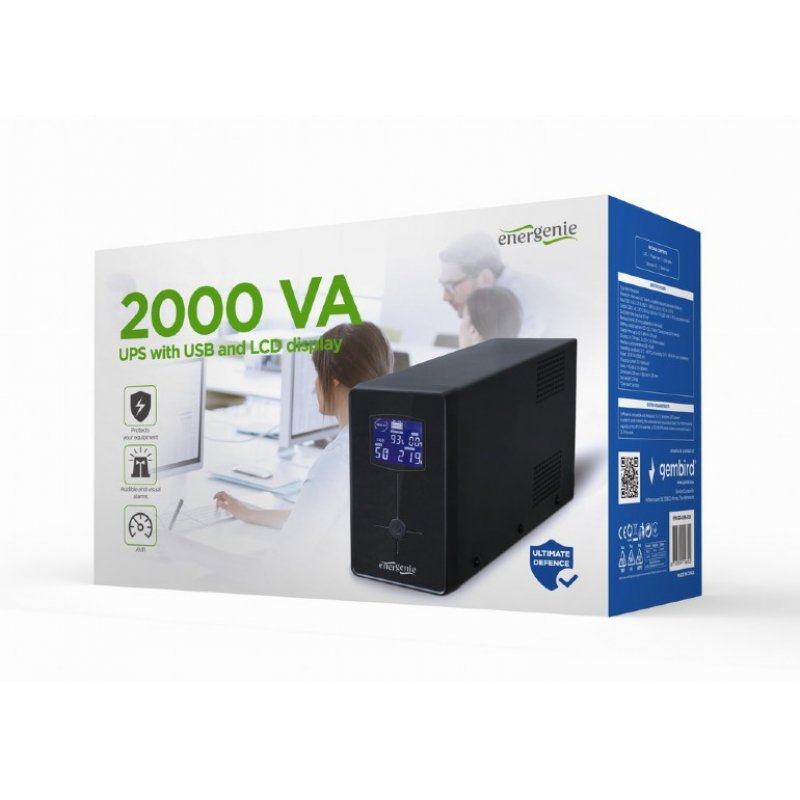 Gembird EG-UPS-035 alimentation d'énergie non interruptible Interactivité de ligne 2 kVA 1200 W 5 sortie(s) CA