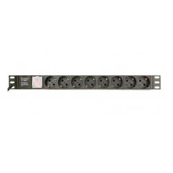 UNI DISTRIBUCIÃ?N ENERGÍA PDU GEMBIRD 8 SCHUKO 1U 10A ENCHU C14 CABLE DE 3 M