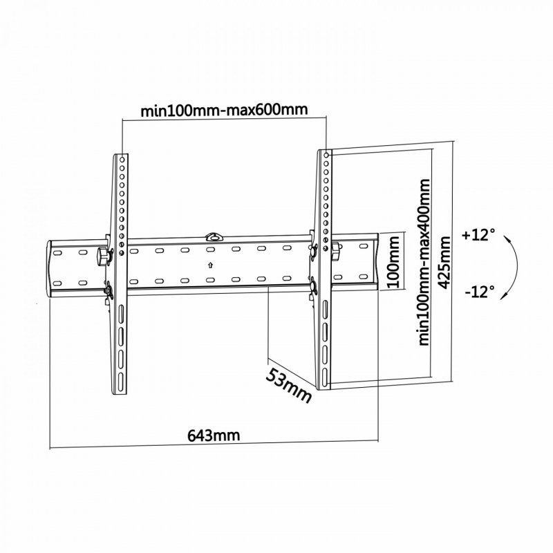 AISENS WT70T-017 support pour téléviseur 177,8 cm (70") Noir
