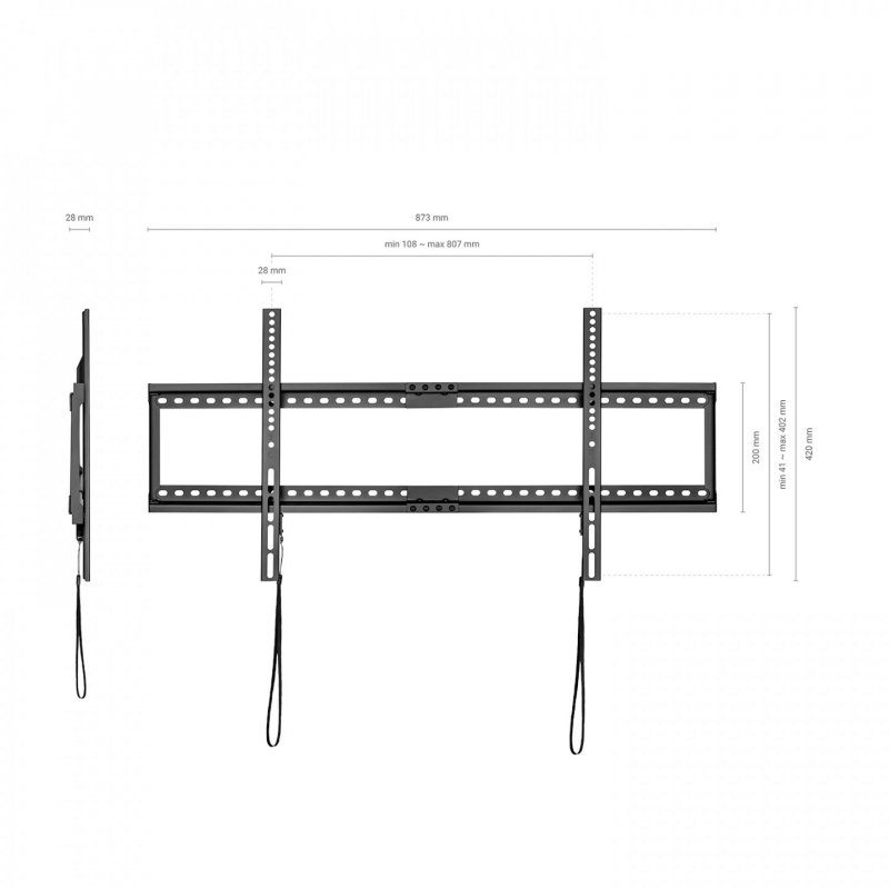 SOPORTE AISENS PARED ULTRA DELGADO MONITOR TV 37-90 75KG NEGRO