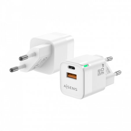 AISENS ASCH-30W2P004-W chargeur d'appareils mobiles Universel Blanc Secteur Charge rapide Intérieure