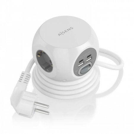 REGLETA ENCHUFES AISENS 3 TOMAS 2XUSB-C, 2XUSB-A 1.4M BLANCO