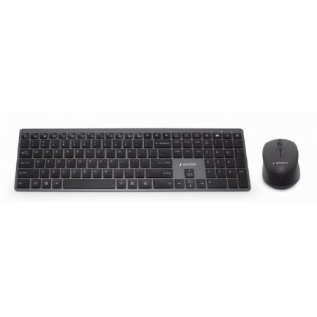 Gembird KBS-ECLIPSE-M500-ES clavier Souris incluse USB Bluetooth QWERTY Anglais Noir
