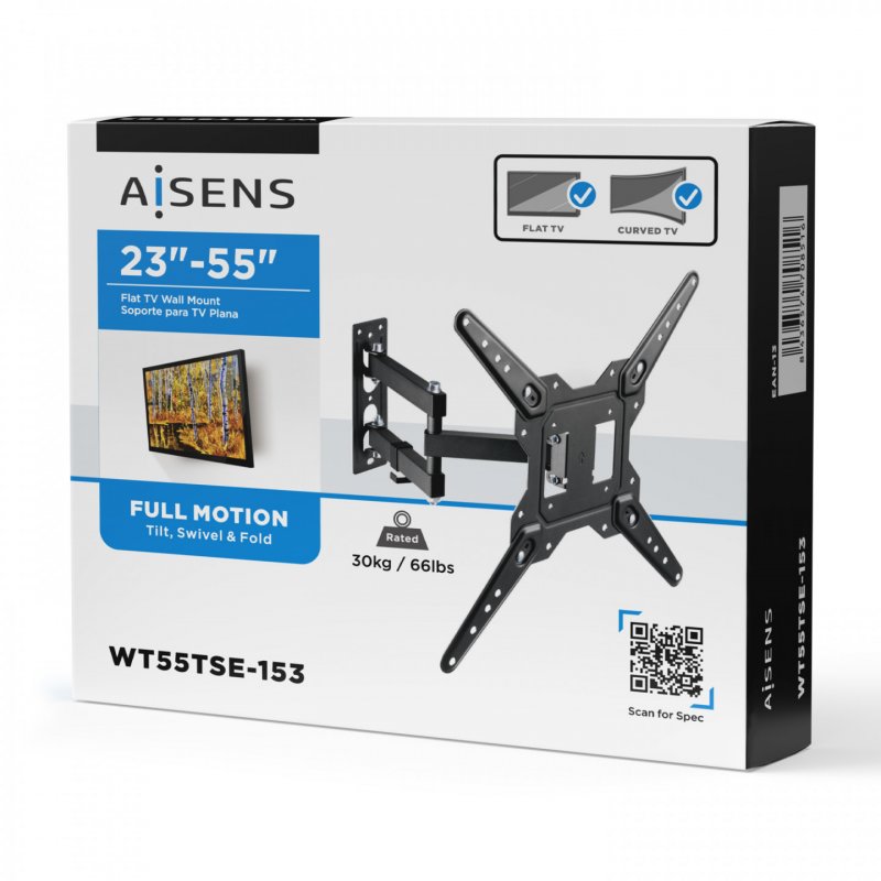 AISENS WT55TSE-153 support pour téléviseur 139,7 cm (55") Noir