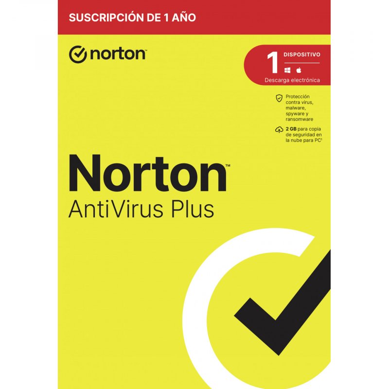 NortonLifeLock AntiVirus Plus Sécurité antivirus Base Espagnol 1 licence(s) 1 année(s)
