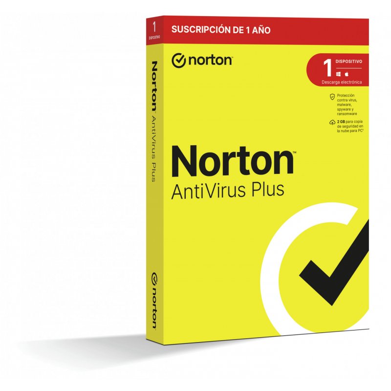 NortonLifeLock AntiVirus Plus Sécurité antivirus Base Espagnol 1 licence(s) 1 année(s)