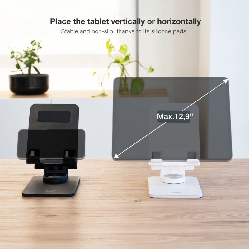 TooQ Adjustable Tablet Stand for Mobile Phone or Tablet up to 12.9"